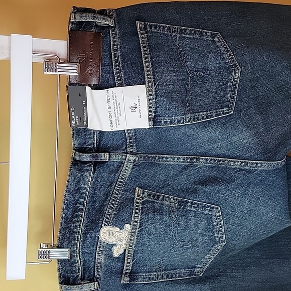 Lauren Ralph Lauren Patchwork Relaxed Taper Comfort Stretch - Picture 5 of 7